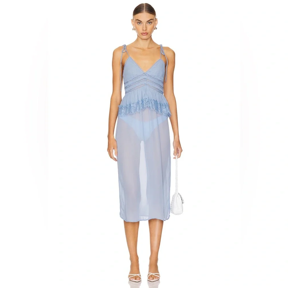 NWT Free People Intimately‎ FP x Revolve Kiki Slip in Chambray size medium - Picture 2 of 6